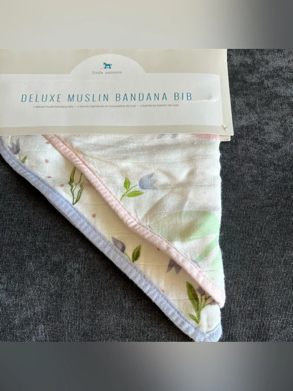 NWT Little Unicorn Deluxe Muslin Bandana Bibs Set of 2